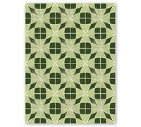Panorama Tappeto in Vinile - Tappeti in PVC Grandi - Tappeto da Cucina, Corridoio e Soggiorno - Modello Linares Verde 120x160 cm