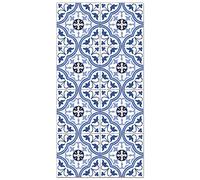 Panorama Tappeto Vinile - Modello Idraulico Fiore Blu 60x110 cm - Varie Dimensioni - Tappetino Lavabile per la Cucina - Passatoia PVC Antiscivolo