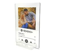 Panorama Targhetta Spotify Personalizzata 10x15 cm Nero - Regalo Uomo, Donna, Anniversario e Coppie - Quadro e Targa con la tua Foto, Canzone e Testo