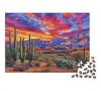 Panorama tramonto deserto Puzzles 1000 Pezzi In cartone Riciclato, Un Tangram Per Mindfulness, Ideale Per Decorazione Casa Design, Idea Regalo Originale 70x50cm/1000pcs