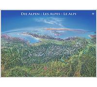 Panoramakarte Alpen: Poster, ca. 95 x 133 cm