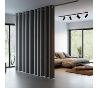 PANOVOUS Tende Oscuranti Termiche Isolanti per Camera da Letto - Tende con Anelli Separe Divisorio Interno Grigio Chiaro Nera per Casa L 457 x A 244 cm 1 Pannello