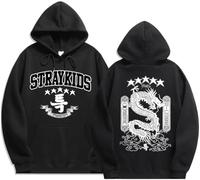 PANOZON Uomo Felpa con Capucha Stampato di Stray Kids Hoodies a Maniche Lunghe Bang Chan Changbin Hyunjin Han Felix Seungmin(L, A Nero)
