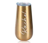 PANPANZZ Bicchiere Da Champagne Personalizzato, Bicchiere Da Vino In Acciaio Inossidabile Termico Da 180 Ml, Regalo Personalizzato Per La Proposta Alle Damigelle D'onore, Bomboniere(Yellow)