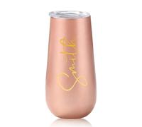 PANPANZZ Bicchiere Da Champagne Personalizzato, Bicchiere Da Vino In Acciaio Inossidabile Termico Da 180 Ml, Regalo Personalizzato Per La Proposta Alle Damigelle D'onore, Bomboniere(Pink)