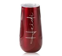 PANPANZZ Bicchiere Da Champagne Personalizzato, Bicchiere Da Vino In Acciaio Inossidabile Termico Da 180 Ml, Regalo Personalizzato Per La Proposta Alle Damigelle D'onore, Bomboniere(Red)