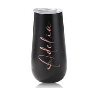 PANPANZZ Bicchiere Da Champagne Personalizzato, Bicchiere Da Vino In Acciaio Inossidabile Termico Da 180 Ml, Regalo Personalizzato Per La Proposta Alle Damigelle D'onore, Bomboniere(Black)
