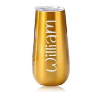 PANPANZZ Bicchiere Da Champagne Personalizzato, Bicchiere Da Vino In Acciaio Inossidabile Termico Da 180 Ml, Regalo Personalizzato Per La Proposta Alle Damigelle D'onore, Bomboniere(Gold)