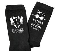 PANPANZZ Calzini Personalizzati Con Nome Per La Proposta Di Matrimonio - Accessori Personalizzati Per Gli Amici Dello Sposo - Calzini Eleganti In Cotone Nero