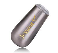 PANPANZZ Flûte Da Champagne Personalizzata Per Damigelle D'onore, Bicchiere Termico Da 180 Ml Con Nome Personalizzato, Bicchiere Sottovuoto A Doppia Parete In Acciaio Inossidabile, Bomboniere(Silver)