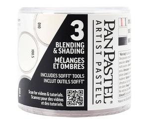 PanPastel 30035 Blending & Shading 3 Color Ultra Soft Artist Pastel Set w/Sofft Tools