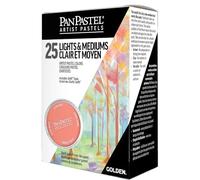 PanPastel Golden, set di pastelli per artisti di colore chiaro e medio, 25 colori, pastelli professionali per artisti, formato unico (simile a una torta)