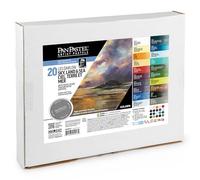 PanPastel Kit di pittura Cielo, Terra e Mare - Kit The Darlow di 20 colori, include un vassoio da tavolozza con coperchio e strumenti di sofft