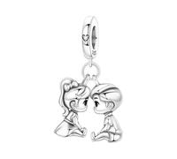 PANPOKI Ciondolo in argento Sterling 925 a forma di cuore con simbolo dell'infinito e scritta "Nurse", per braccialetti e collane, con scritta in lingua inglese "Mother Daugther", in S925, gioielli