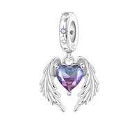 PANPOKI Ciondolo in argento Sterling 925 a forma di cuore con simbolo dell'infinito e scritta "Nurse", per braccialetti e collane, con scritta in lingua inglese "Mother Daugther", in S925, gioielli
