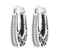 PANPOKI Orecchini a cerchio in argento Sterling 925 a forma di stella e | Orecchini in argento 925 con zirconia cubica, ipoallergenici e leggeri. Design floreale e animale: loto, iris, panda, gatto