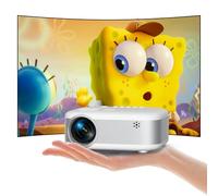 PANSEBA Mini proiettore con treppiede, proiettore HD 1080P aggiornato 2024, proiettore portatile con Bluetooth, proiettore cinematografico compatibile con smartphone, laptop, TV Stick, HDMI, USB