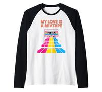Pansessuale Retro Mixtape Maglia con Maniche Raglan