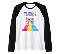 Pansessuale Retro Mixtape Maglia con Maniche Raglan