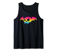 Pansexual Bat Vampire Skull Pan Pride Flag Goth Halloween Canotta