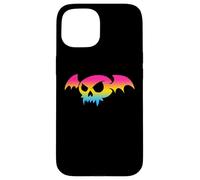 Pansexual Bat Vampire Skull Pan Pride Flag Goth Halloween Custodia per iPhone 15