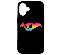 Pansexual Bat Vampire Skull Pan Pride Flag Goth Halloween Custodia per iPhone 16