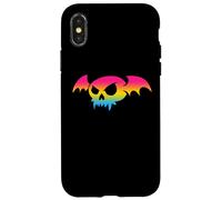 Pansexual Bat Vampire Skull Pan Pride Flag Goth Halloween Custodia per iPhone X/XS