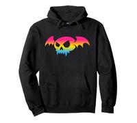 Pansexual Bat Vampire Skull Pan Pride Flag Goth Halloween Felpa con Cappuccio