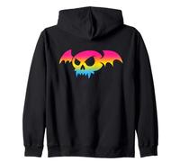 Pansexual Bat Vampire Skull Pan Pride Flag Goth Halloween Felpa con Cappuccio