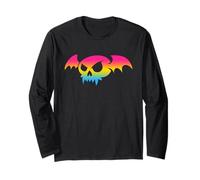 Pansexual Bat Vampire Skull Pan Pride Flag Goth Halloween Maglia a Manica