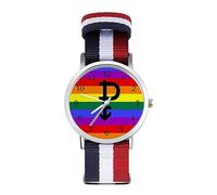 Pansexual Flag LGBT Pride orologio sportivo per uomo donna cinturino in nylon orologio da polso analogico al quarzo, Stile:, regular, Cinturino