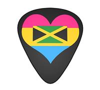 Pansexual Heart Flag Jamaica Confezione da 12 Plettri per Chitarra, Include calibri Sottile, Medio e Pesante 3 Misure per Plettri Acustici per Chitarra Elettrica