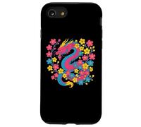 Pansexual Japanese Dragon Pan Pride Flag Colors Floral Custodia per iPhone SE (2020) / 7 / 8