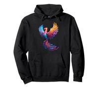 Pansexual Phoenix Bird Pan Pride Flag Rising From Ashes Felpa con Cappuccio