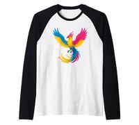 Pansexual Phoenix Bird Pan Pride Flag Rising From Ashes Maglia con Maniche Raglan