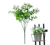 Pansies Flowers Artificial - Realistic UV Resistant Faux Plants Greenery | Artificial Pansy Decor | Outdoor Artificial Flowers UV Resistant | Garden Decor For Yard, Front Door, Porch, Window Box