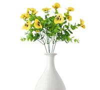 Pansies Flowers Artificial - Realistic UV Resistant Faux Plants Greenery | Artificial Pansy Decor | Outdoor Artificial Flowers UV Resistant | Garden Decor For Yard, Front Door, Porch, Window Box