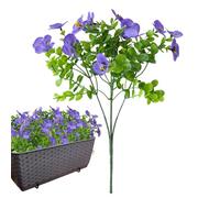 Pansies Flowers Artificial - Realistic UV Resistant Faux Plants Greenery | Artificial Pansy Decor | Outdoor Artificial Flowers UV Resistant | Garden Decor For Yard, Front Door, Porch, Window Box