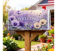 Pansy - Coperture magnetiche per cassette postali, con elegante farfalla color lavanda e viola, decorazione per giardino, patio, 45,7 x 53,3 cm