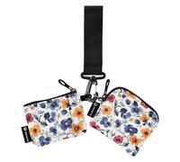 Pansy Country Style San Valentino Donne Cambiamento Portafoglio Porta Carte Carino Moda Cambiamento Borsa Portachiavi con Cerniera Tasca Monete per Le Donne 2 Confezioni Tarjetas de Crédito para