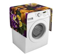 Pansy Perfection Copertura per lavatrice con tasche portaoggetti per lavatrice e asciugatrice, copertura antipolvere 137,9 x 52,1 cm, per frigorifero, cucina, decorazione per la casa