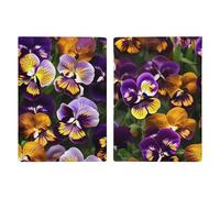 Pansy Perfection - Custodia per passaporto da viaggio, con scomparti per carte di credito e carta d'imbarco, per documenti d'identità e documenti di famiglia (20 x 13 cm)