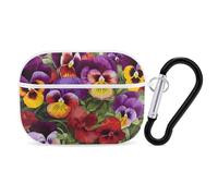 Pansy Perfection - Custodia protettiva per AirPods Pro 2, antiurto, rigida, per donne e uomini, compatibile con custodia Airpod Pro di 2a/1a generazione con portachiavi, bianco