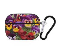 Pansy Perfection - Custodia protettiva per AirPods Pro 2, antiurto, rigida, per donne e uomini, compatibile con custodia Airpod Pro di 2a/1a generazione con portachiavi, nero