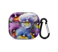 Pansy Perfection - Custodia rigida per auricolari Bluetooth, protezione completa, antiurto, supporto ricarica wireless con portachiavi, regalo personalizzato per AirPods 3