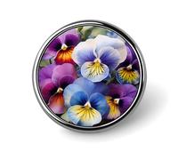 Pansy Perfection Distintivo rotondo carino smalto spilla spilla spilla personalizzata abbigliamento decorazione unisex porta badge cappelli borse camicie decorazione