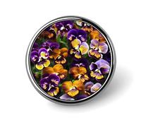 Pansy Perfection Distintivo rotondo carino smalto spilla spilla spilla personalizzata abbigliamento decorazione unisex porta badge cappelli borse camicie decorazione