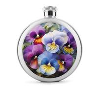 Pansy Perfection - Fiaschetta da whisky da viaggio, piccola fiaschetta portatile da viaggio, in acciaio inox, a prova di perdite, per feste di nozze, testimone dello sposo, regalo per damigella