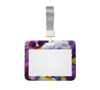 Pansy Perfection Porta badge con cordino porta carte d'identità Custodia in plastica impermeabile Porta carte di identità scorrevole ID Protector Pouch porta etichette per ufficio lavoro aziendale