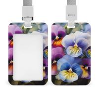 Pansy Perfection - Porta badge con cordino staccabile, impermeabile, verticale, porta badge per infermiere, insegnanti, ufficio, donne e uomini